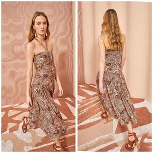 Ulla Johnson Boho Smocked Midi Dress NWT Wheat Flower Size 2​